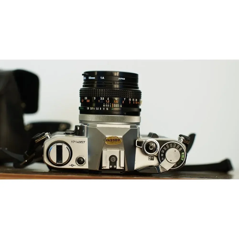 Canon AE-1 35mm Film SLR Camera w/FD 50mm 1.8 Lens | PoweWinder | Case